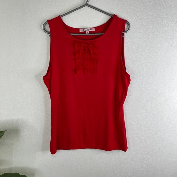Review Red Sleeveless Top Size 12 - Picture 2 of 6
